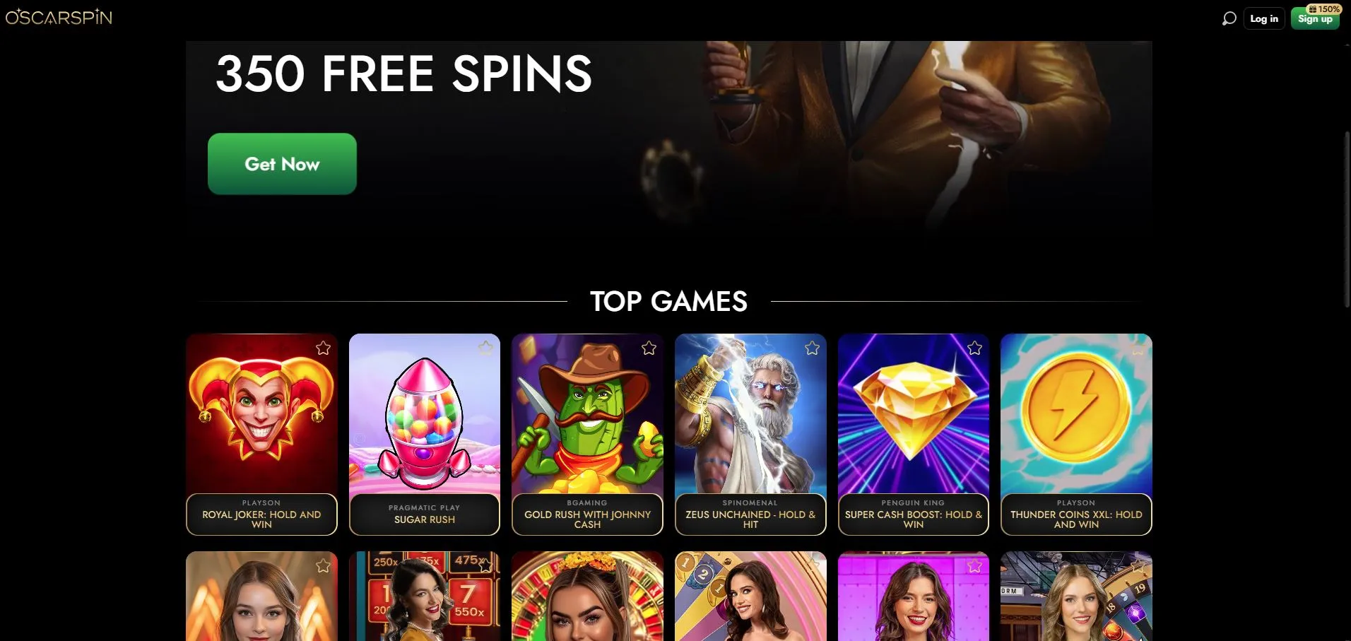 Oscarspin - wygląd strony