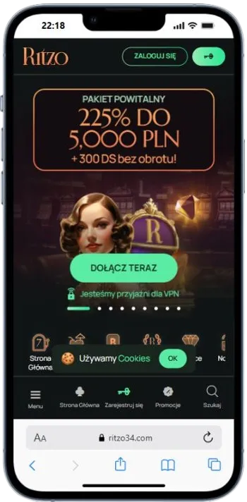 Ritzo — wygląd na telefonie