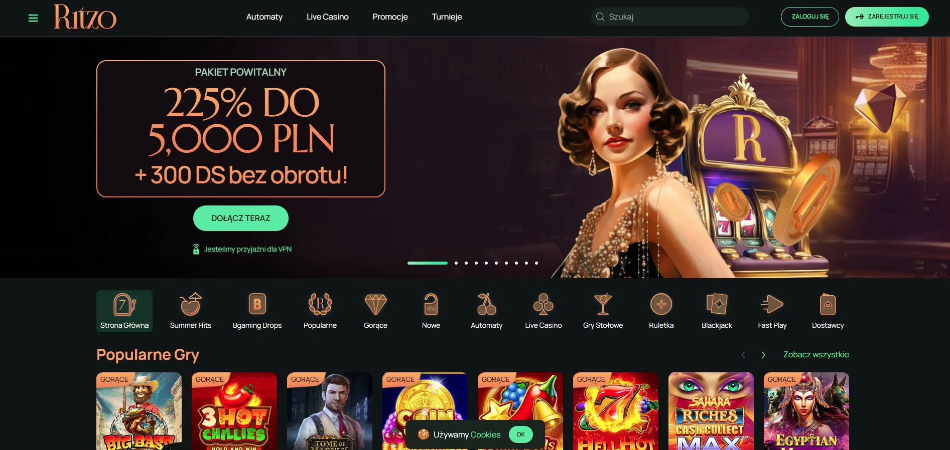 Ritzo - wygląd strony