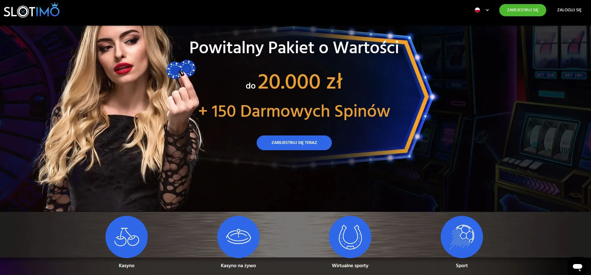 Slotimo - wygląd strony